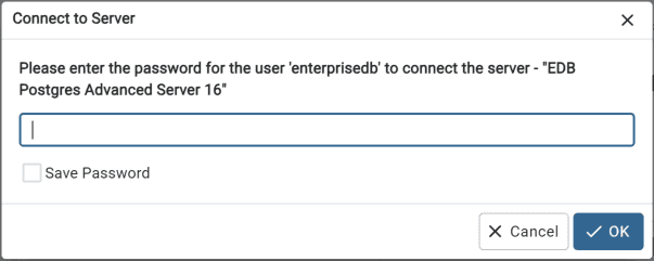 The Connect to Server dialog